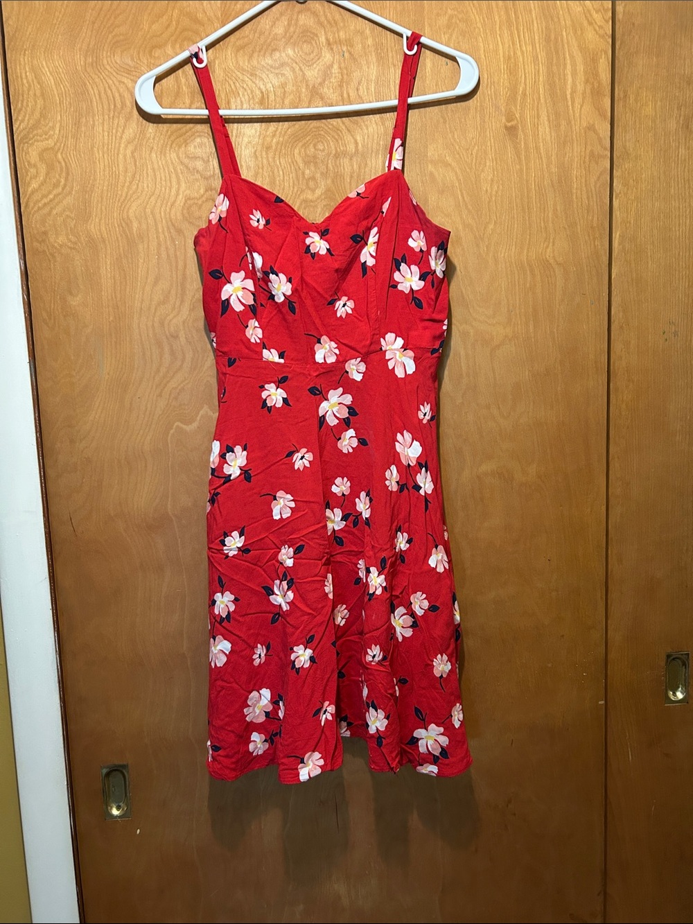 Old Navy Red Floral Cami with Pink Accents